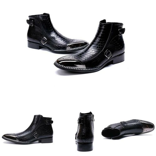 steel toe snakeskin boots